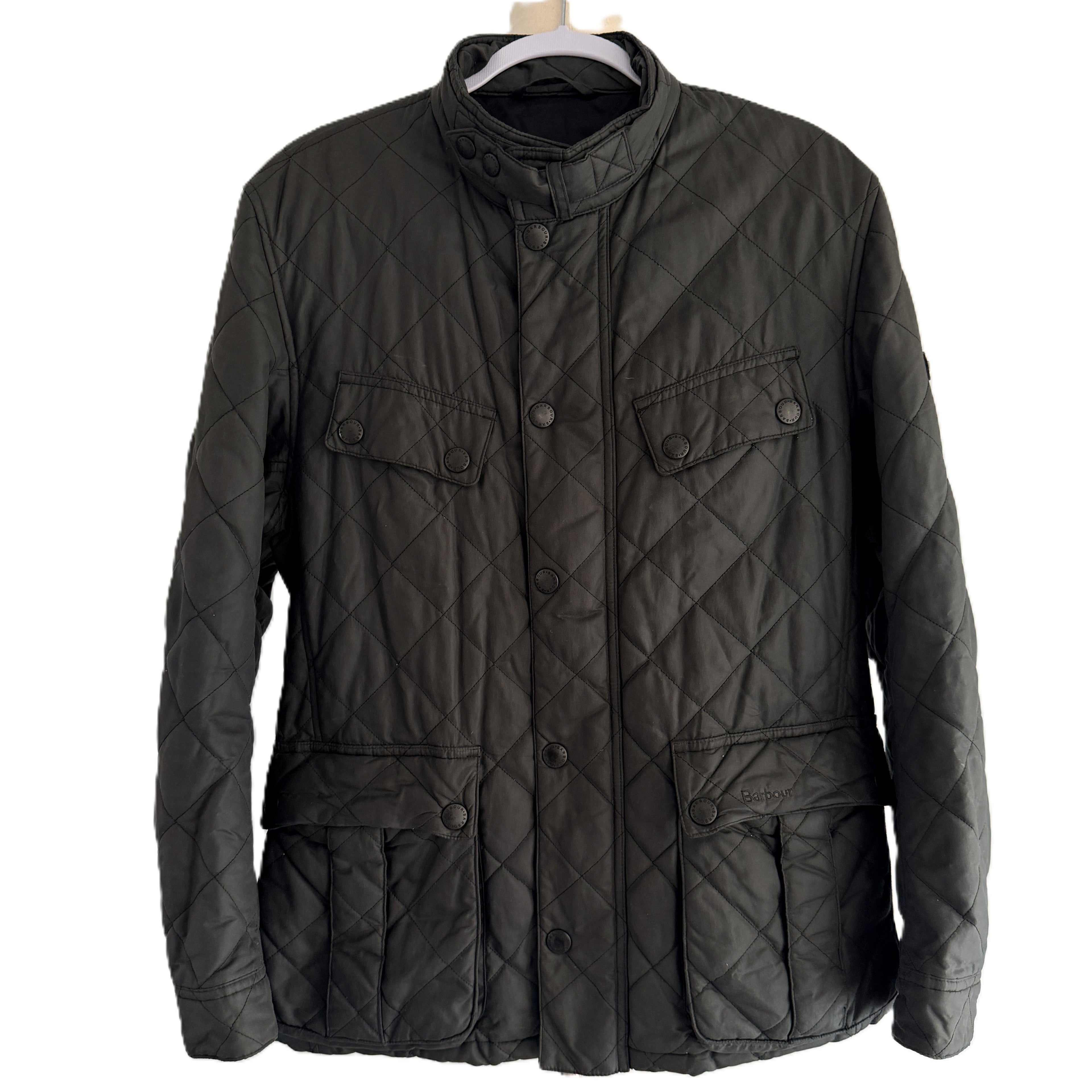 Barbour International Quilted Mens Jacket Black Size S Classic Style - Image 1