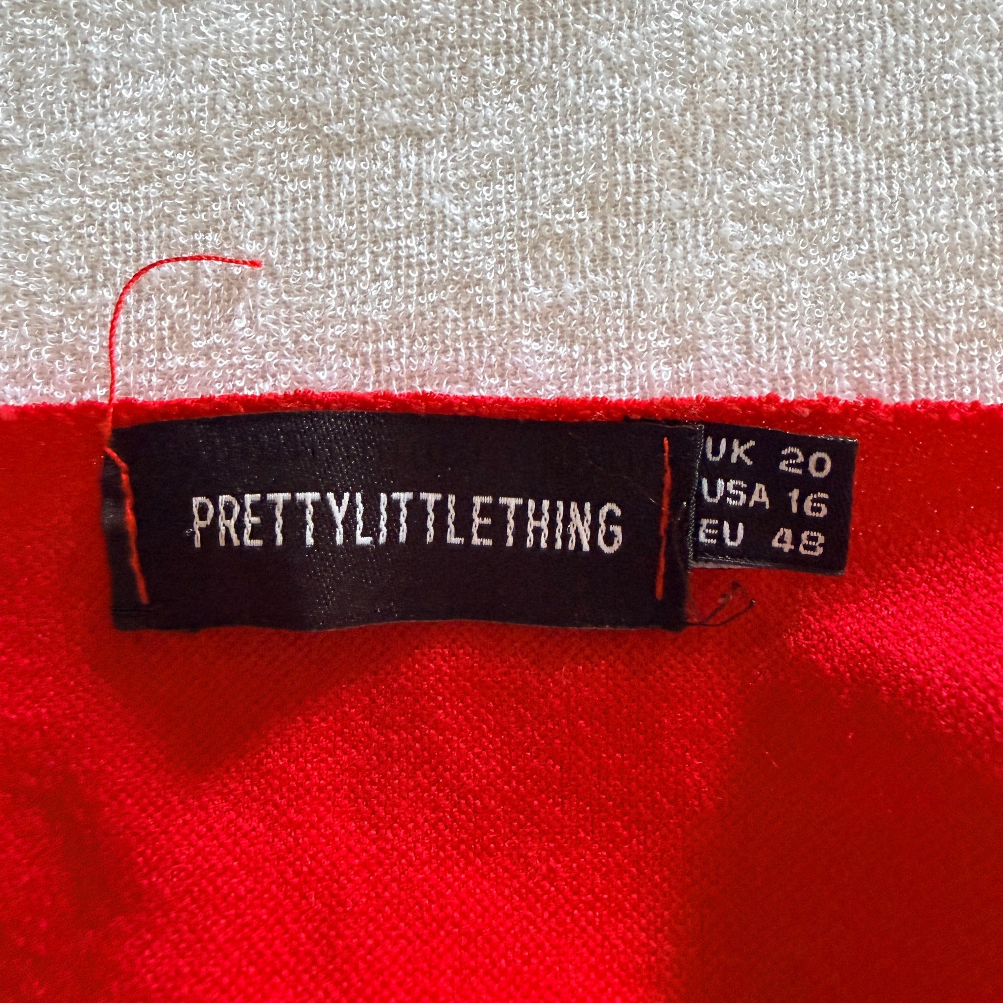 PrettyLittleThing Red Kimono Wrap Jacket Top Sz 20 V-Neck Party Evening - Image 6