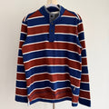 J.C. Lanyon Blue Red White Striped 100% Cotton Rugby Henley Shirt Size S Casual - Image 1