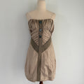 Manning Cartell Beige Polyester Strapless Dress Sz 12 Swarovski Crystal Party - Image 1