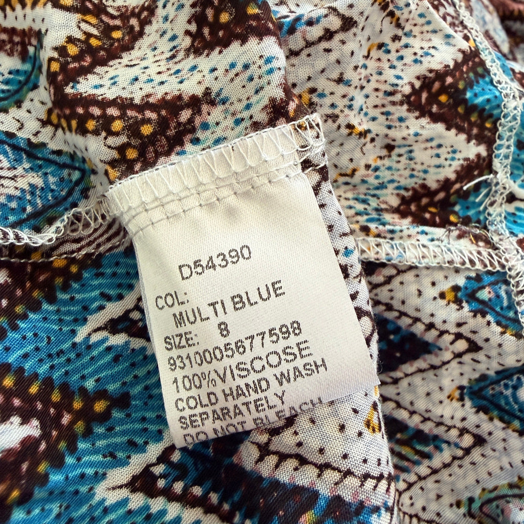 Caroline Morgan Multi Blue Chevron Print Maxi Dress With Gold Hardware - Image 6
