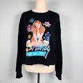 Britney Spears Black Cotton Long Sleeve Crop Top Size 12 Graphic Tour Tee Casual - Image 1