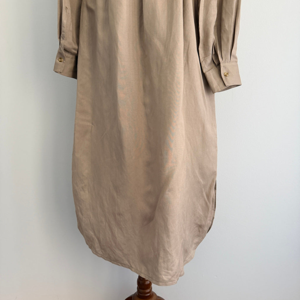 by WILLA Tan Long Sleeve Shirt Dress Belted Midi Size 8 Workwear BNWT - Image 6