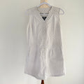 Kathmandu Grey Organic Cotton Sleeveless Button Dress Sz 12 Geometric Casual - Image 1