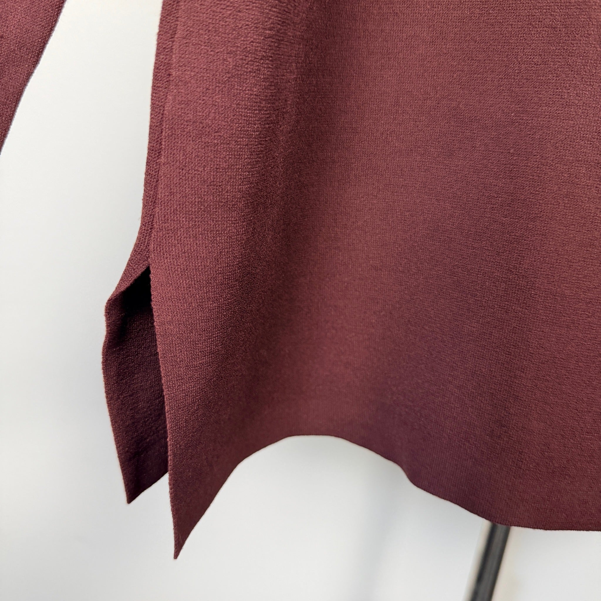 Scanlan Theodore Burgundy Longline Turleneck Knit Top Size m Funnel Neck - Image 4