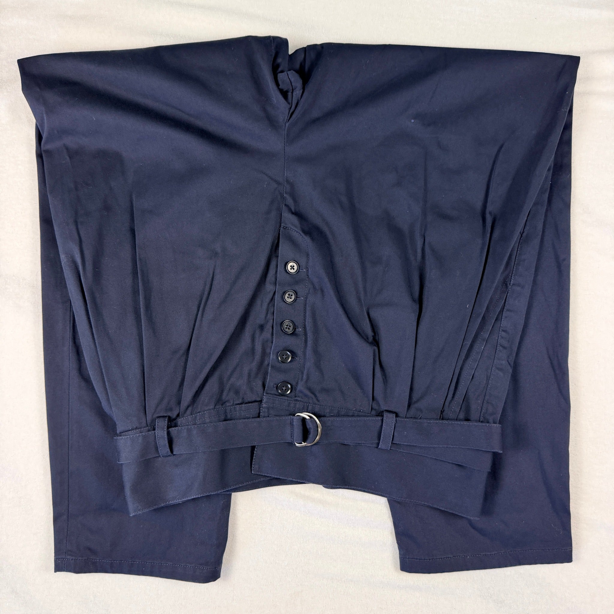 Scanlan Theodore Navy Belted High Waist Tapered Pants Sz 12 Cotton Blend - Image 12