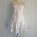 Perfect Stranger White Cotton Mini Dress Strapless Tiered Ruffle Size 12 Party BNWT - Image 1
