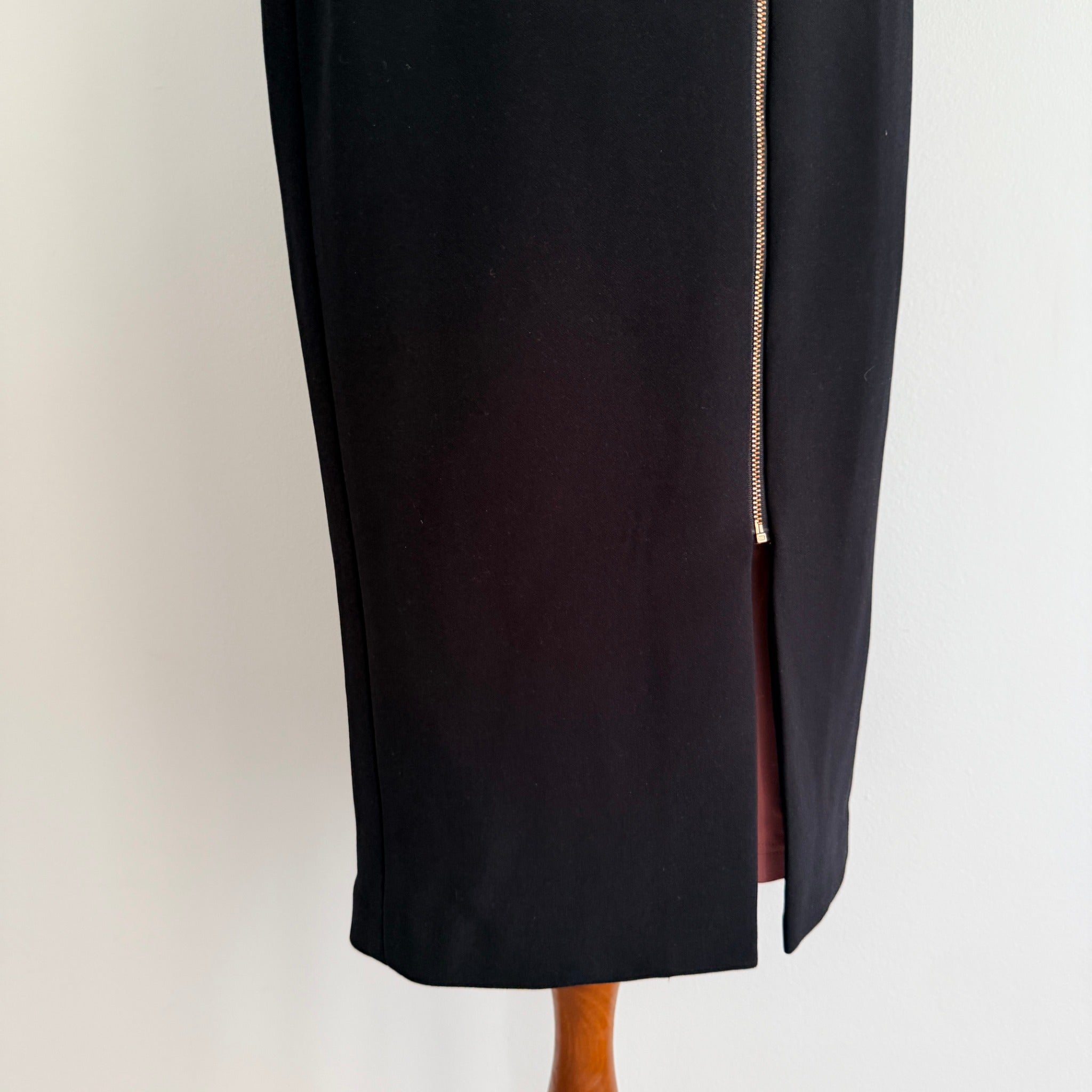 Portmans Colour Block Midi Dress Front Zip Detail Size 10 Casual - Image 8