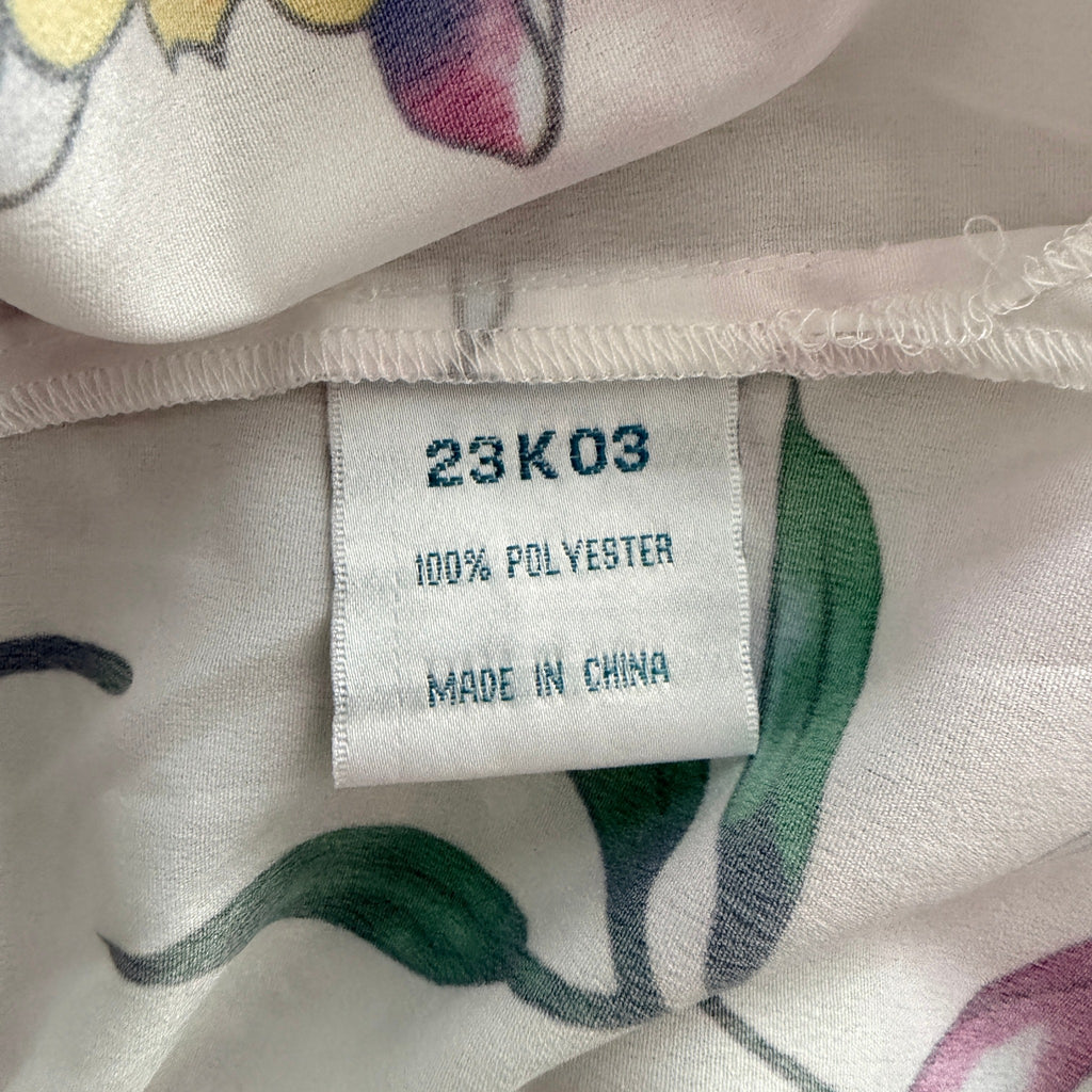 Established Bouquet Blouse White Floral Polyester Top Sz 14 Summer NWT - Image 6