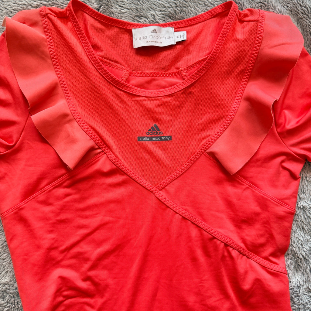 adidas stella mccartney by Stella McCartney Barricade Ruffle Top Orange Size M - Image 12
