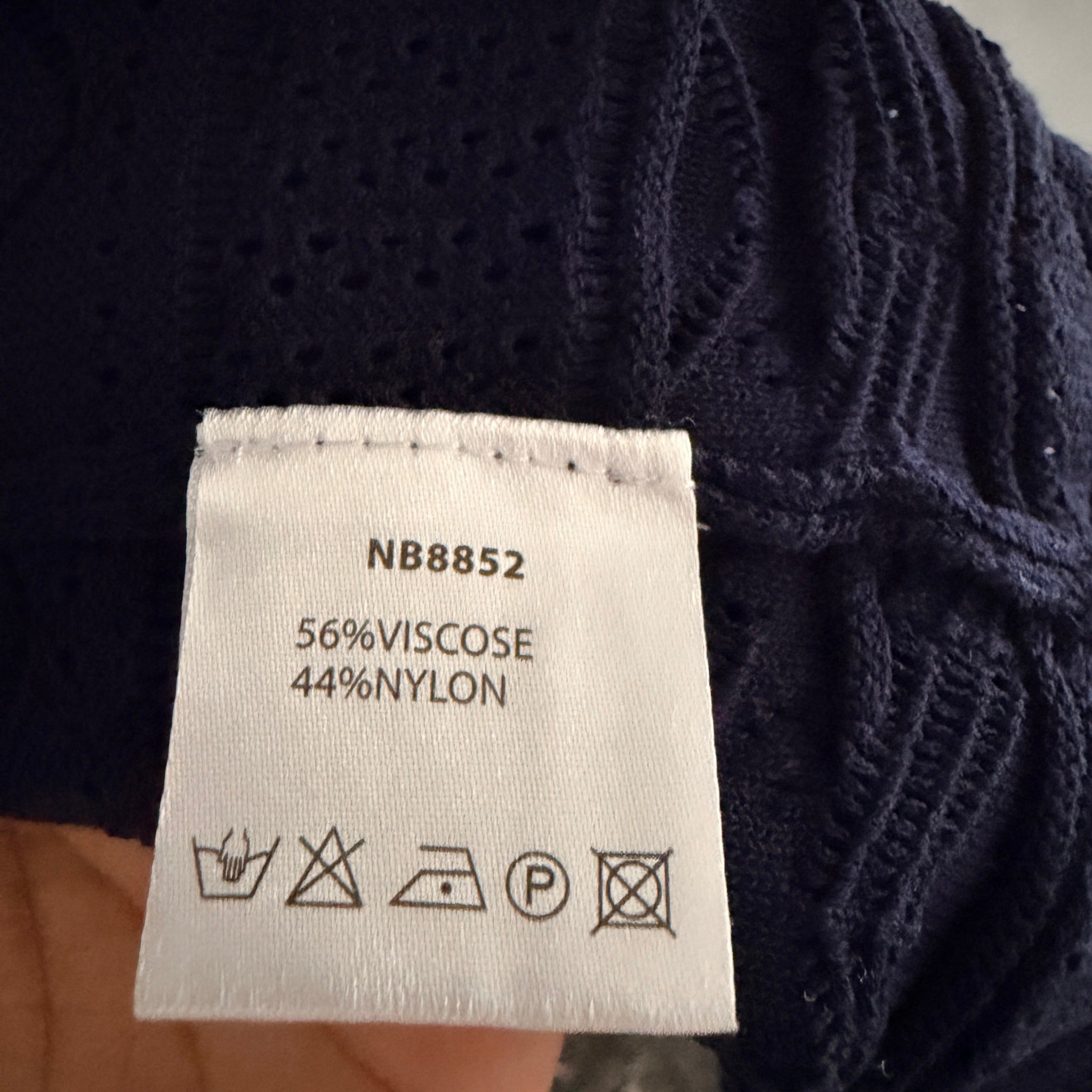 Liz Jordan Navy Viscose Nylon Knit Cardigan Size M Open Front Smart Casual - Image 6