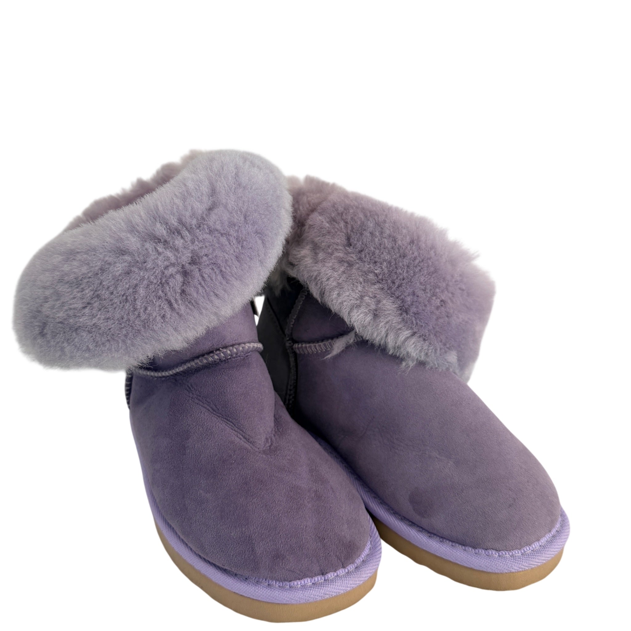 UGG Boots of Australia Sheepskin Button Boots - Vibrant Purple Suede Comfort Sz 4 - Image 2