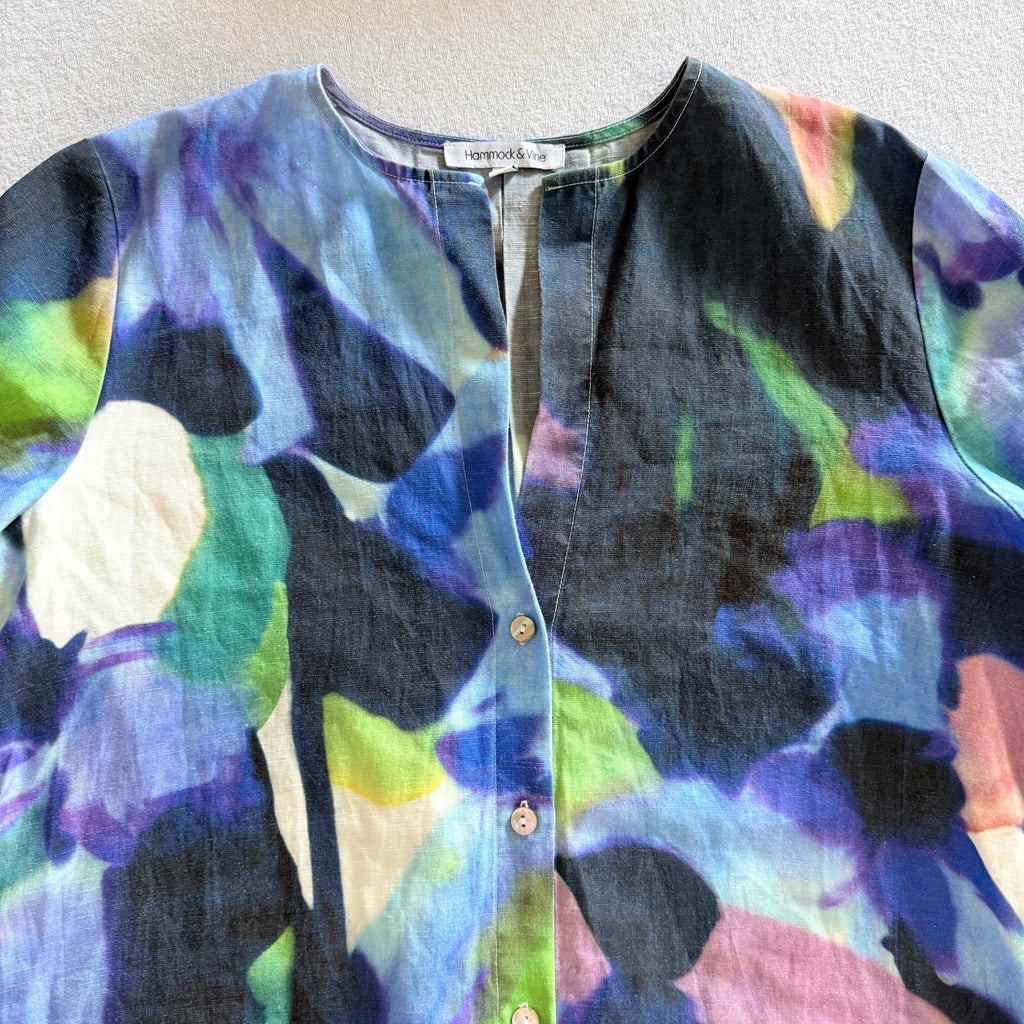 Hammock & Vine Multicolour Floral  Shirt Dress Sz 10 Boho Resort Wear - Image 9