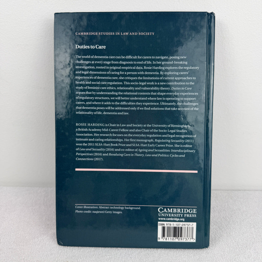 Cambridge University Press Academic Book - Duties to Care: Dementia, Relationality and Law by Rosie Harding - Image 3