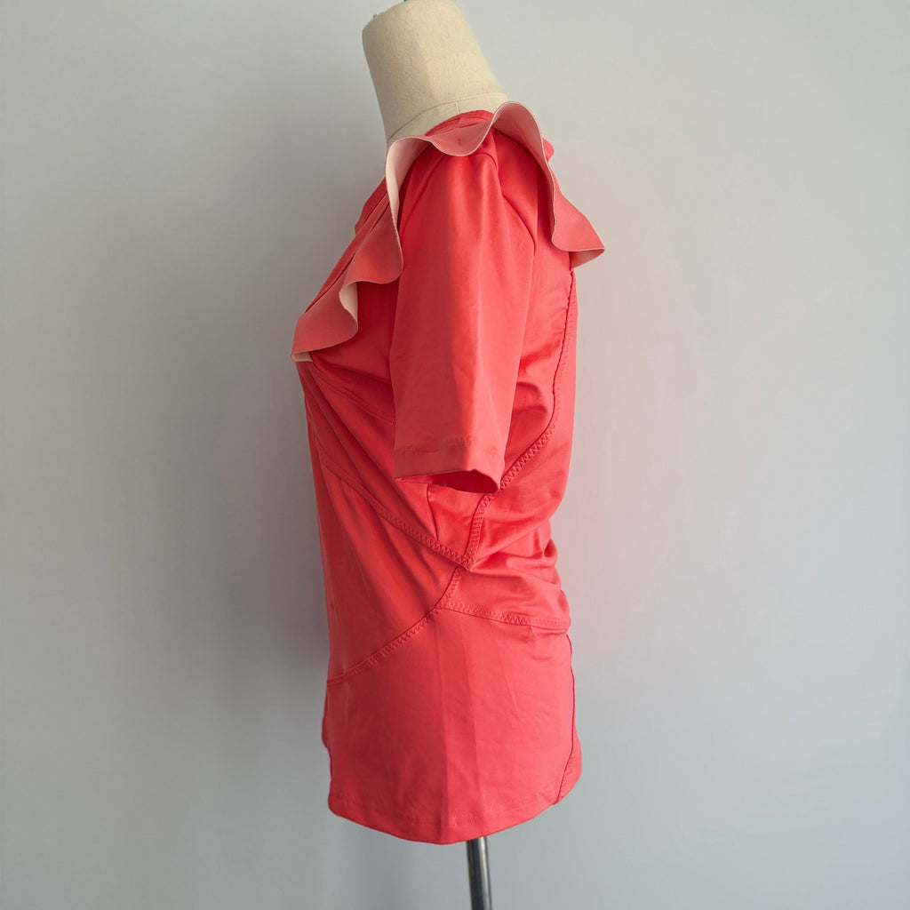 adidas stella mccartney by Stella McCartney Barricade Ruffle Top Orange Size M - Image 5