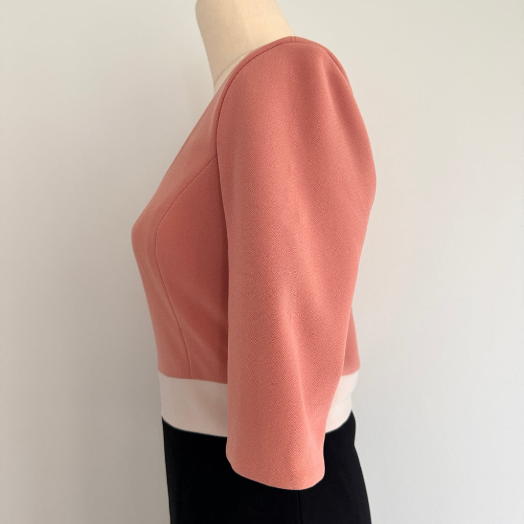 Portmans Colour Block Midi Dress Front Zip Detail Size 10 Casual - Image 11
