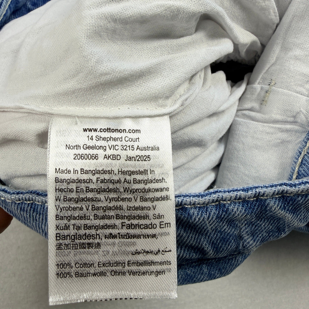 Cotton On Bubble Denim Skirt Sports Blue Cotton Size 26 Y2K Mini BNWT - Image 8