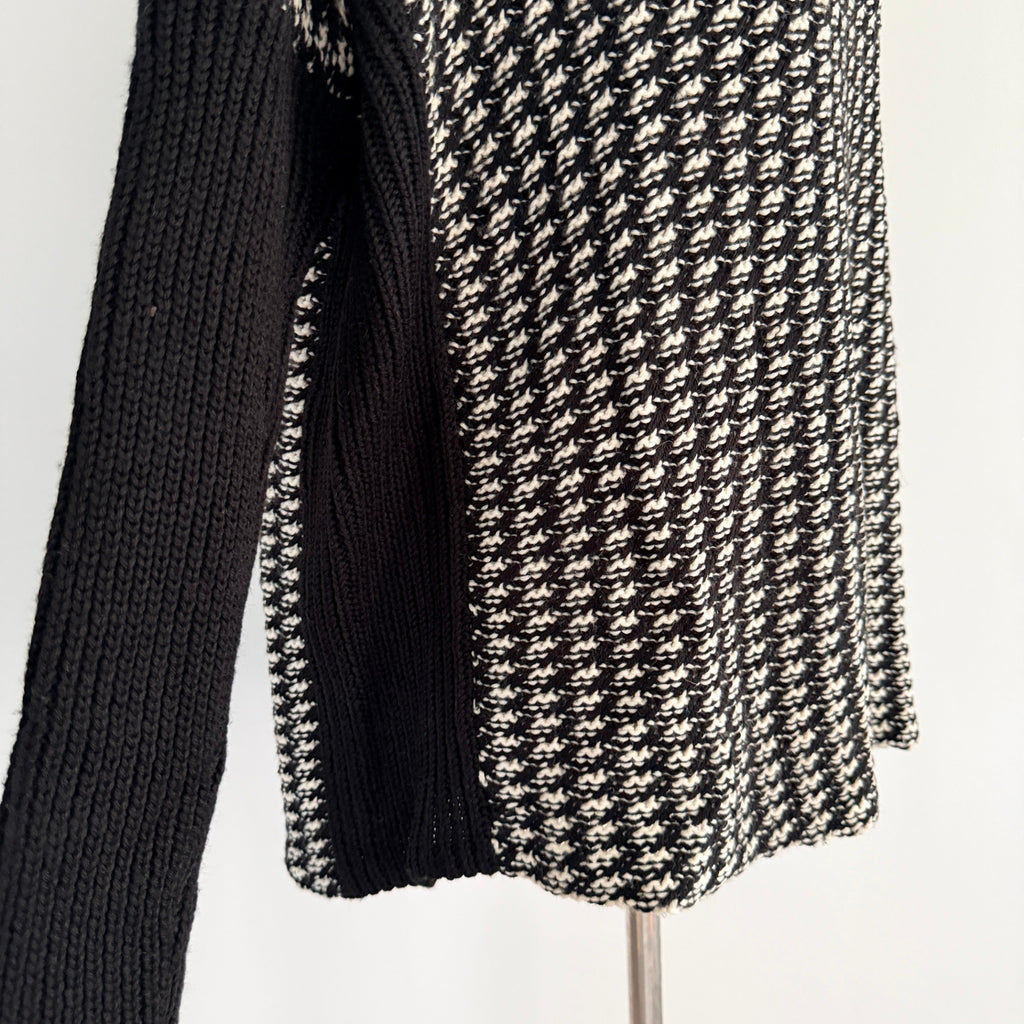 Guess Los Angeles Black White Houndstooth Wool Sweater Sz S Cowl Neck Winter - Image 13