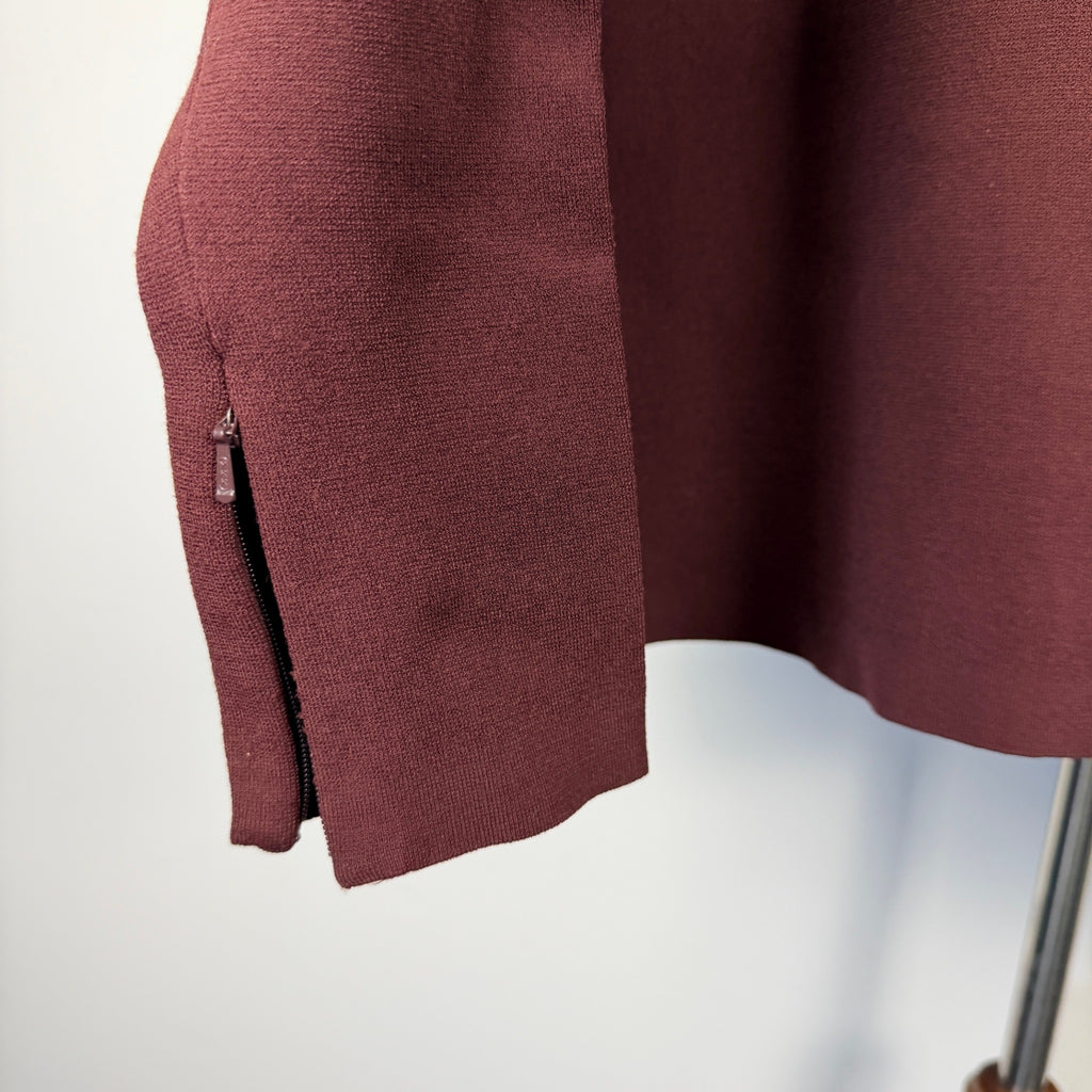 Scanlan Theodore Burgundy Longline Turleneck Knit Top Size m Funnel Neck - Image 13