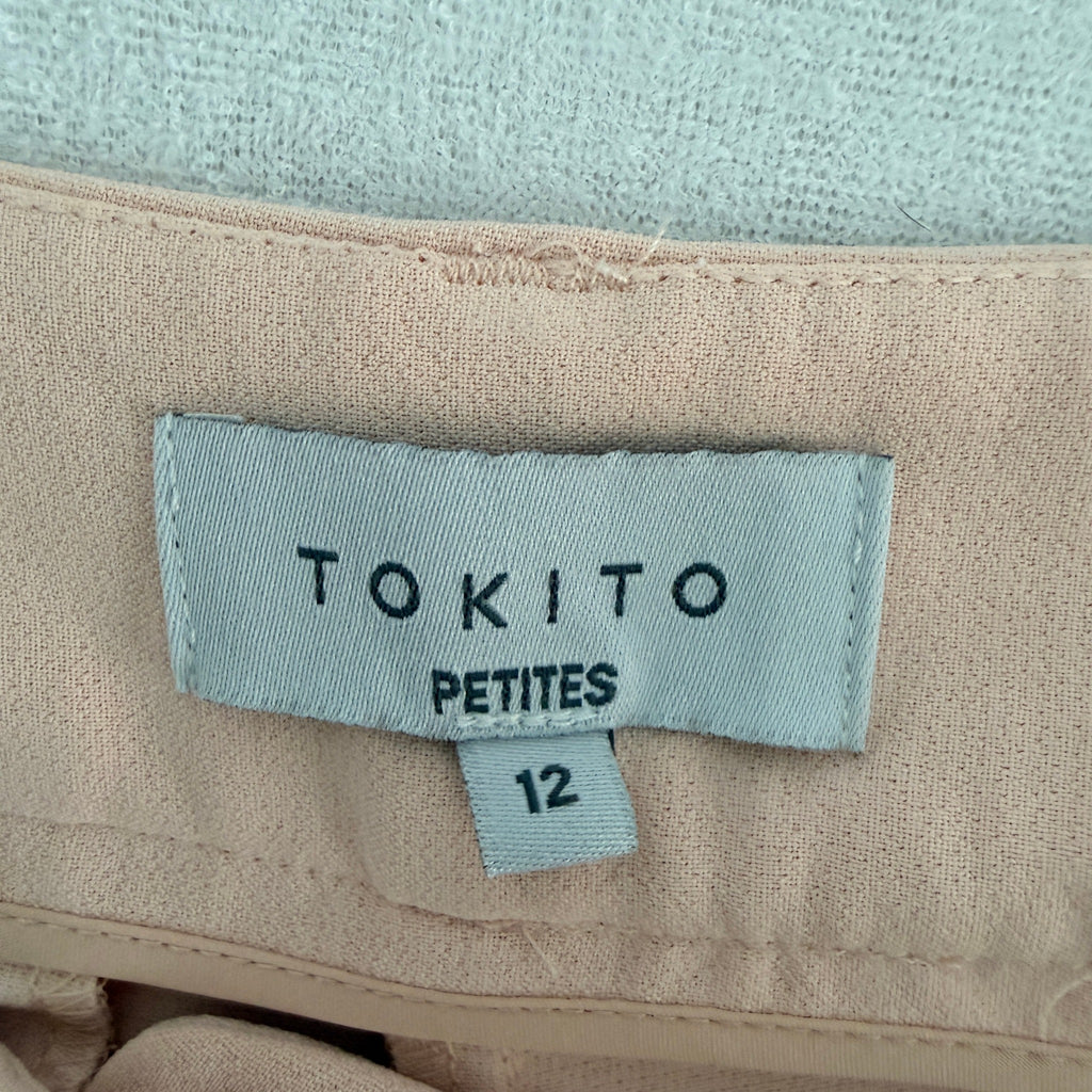 Tokito Petites Womens Blush Pink Recycled Polyester Wide Leg Trousers Size 12 - Image 5