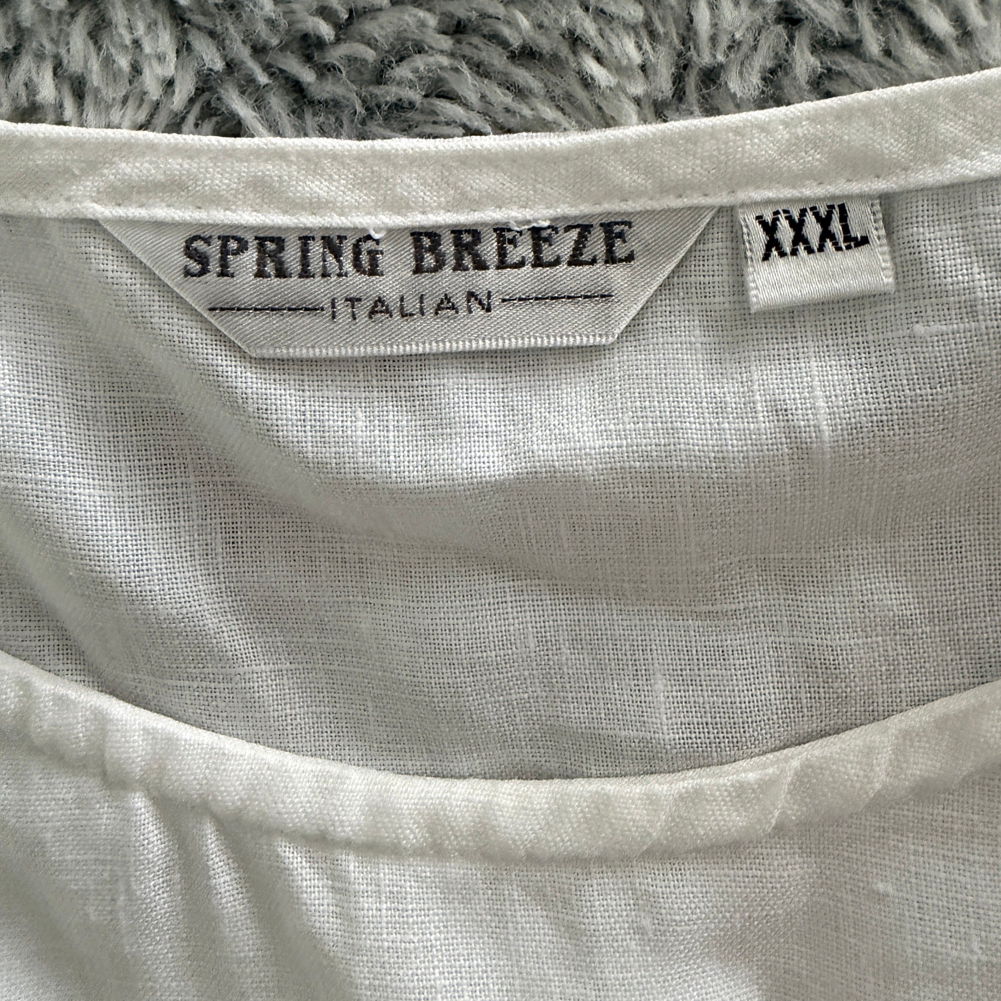 Spring Breeze White Linen Sleeveless Top Sz XXXL Floral Embroidered Summer - Image 4