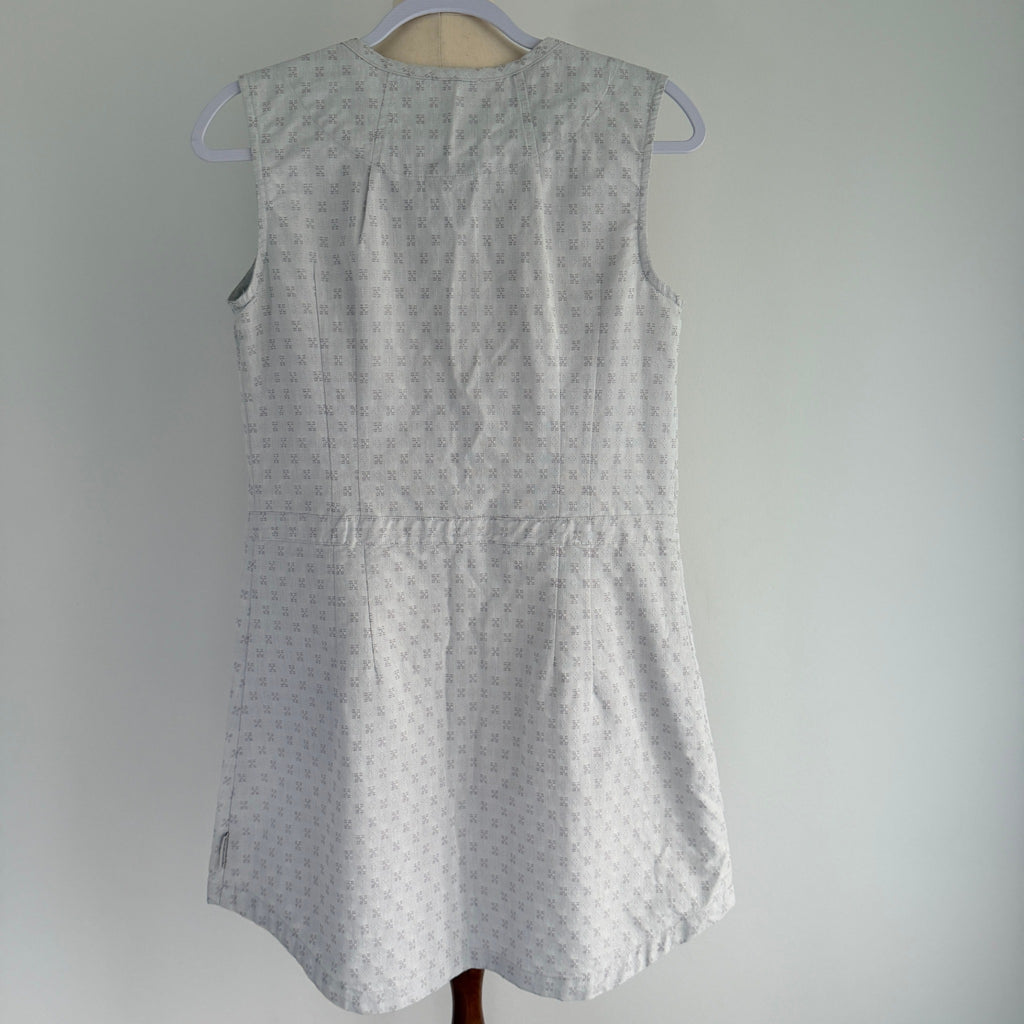 Kathmandu Grey Organic Cotton Sleeveless Button Dress Sz 12 Geometric Casual - Image 2