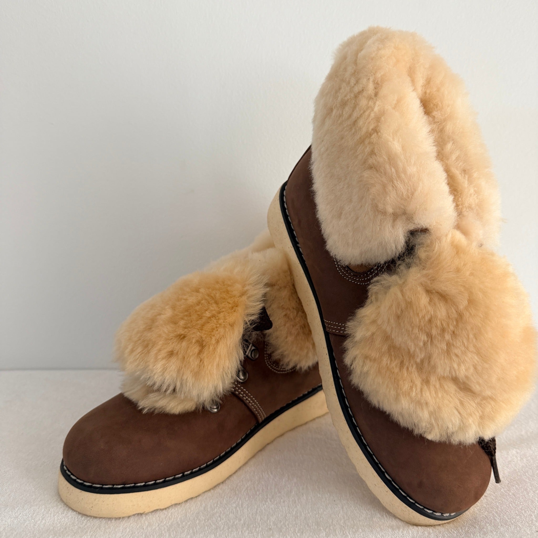 Ugg Boots Of Australia Lace-Up Boots Genuine Sheepskin Lined Brown Suede EU 36 - Image 17