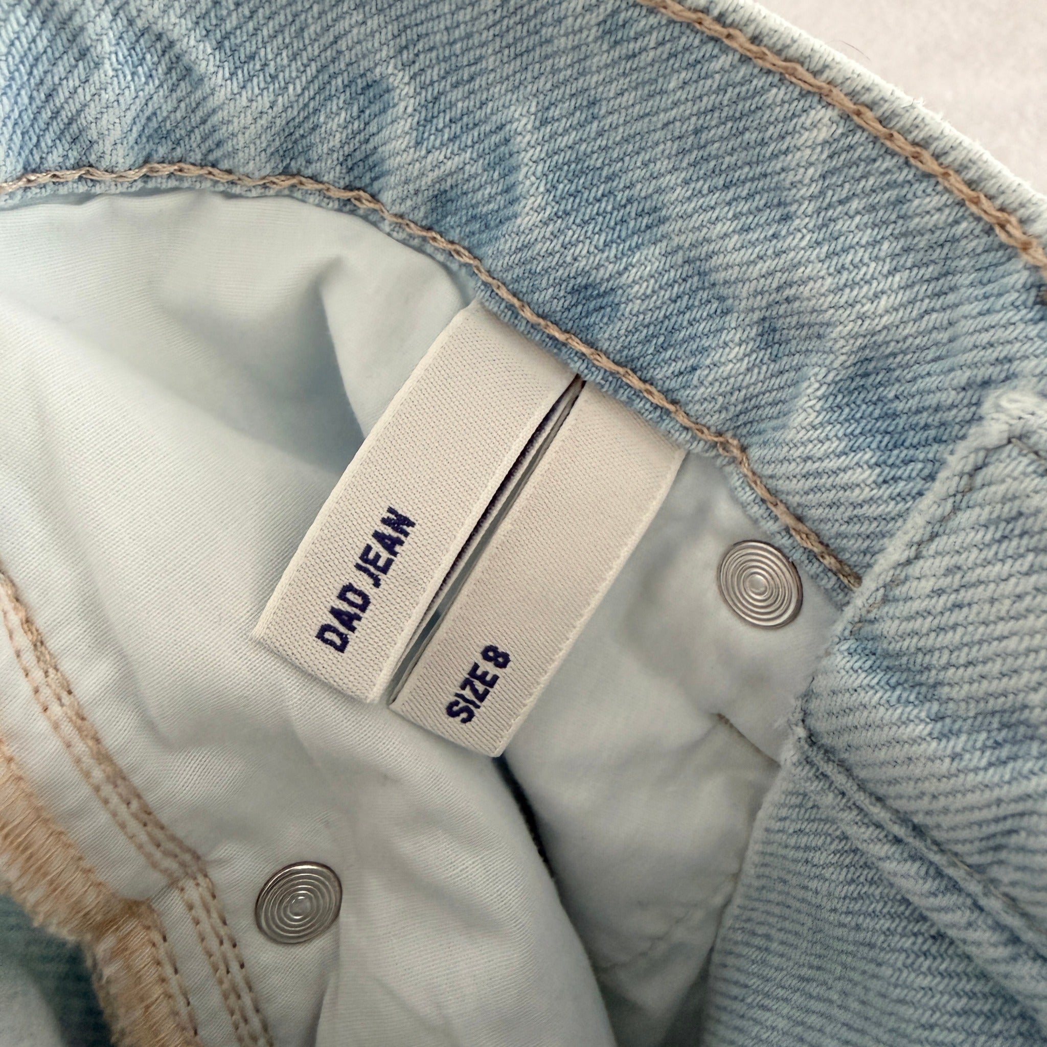 Riders by Lee Light Blue Denim Distressed Dad Jeans Size 8 High Rise Casual NWT - Image 6