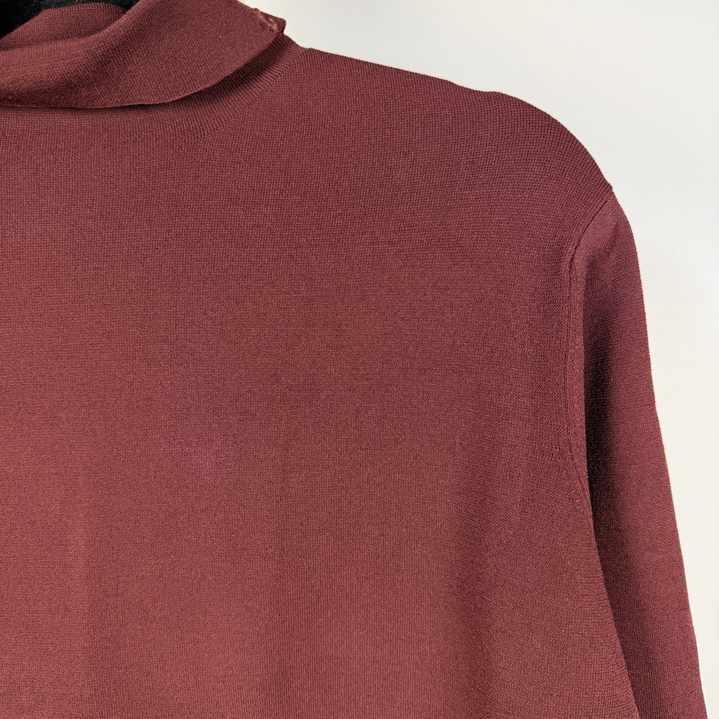 Scanlan Theodore Burgundy Longline Turleneck Knit Top Size m Funnel Neck - Image 3