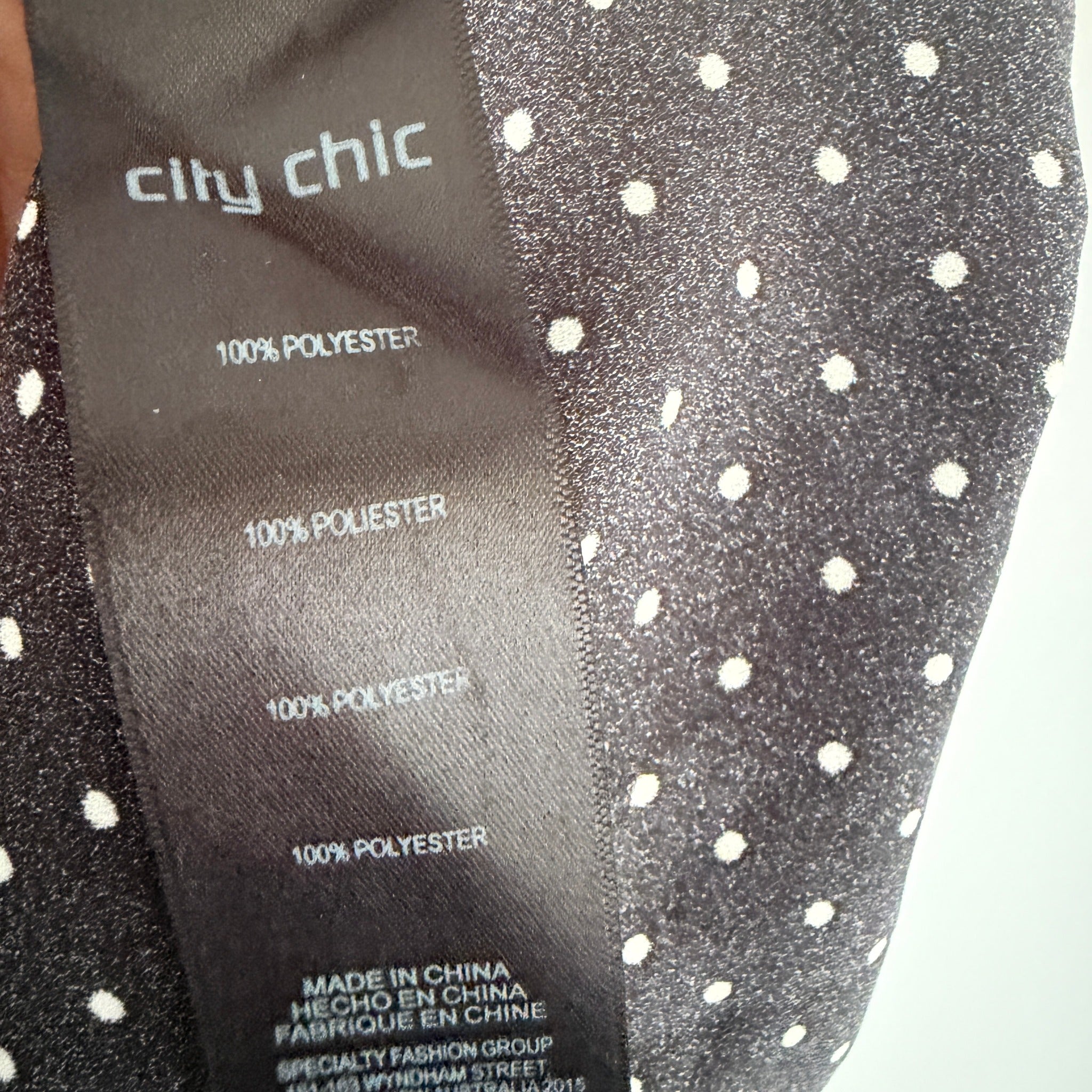 City Chic Polka Dot Black Polyester Frill Off Shoulder Top Size M BNWT NWT - Image 8