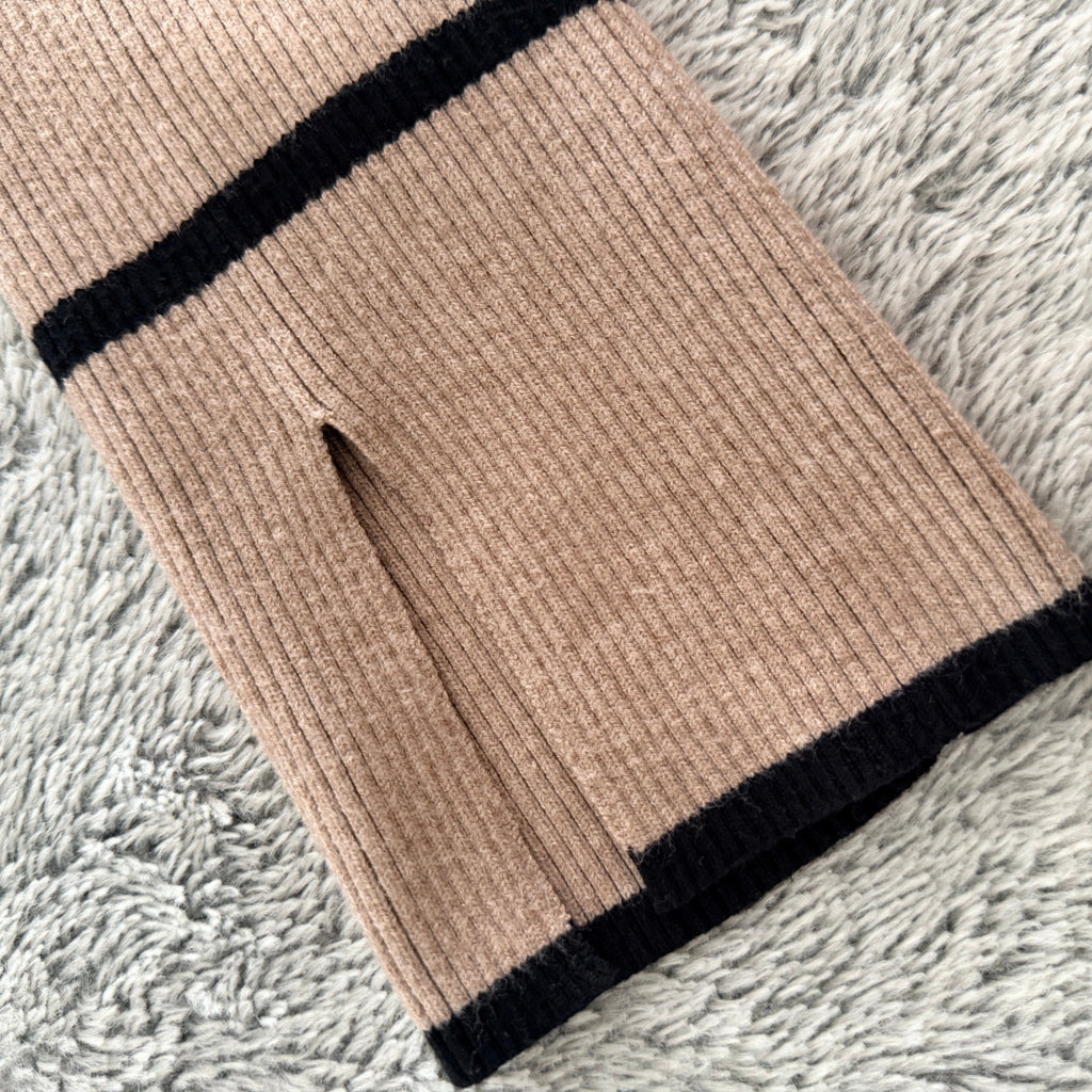 Feather + Noise Beige Stripe Ribbed Knit Jumper Sweater S/M Viscose Casual - Image 14