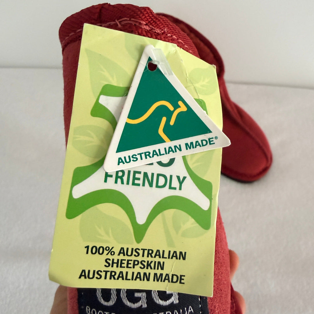 UGG Boots of Australia Ultra Mini Boots - Vibrant Red Genuine Sheepskin Size 4 AU - Image 6