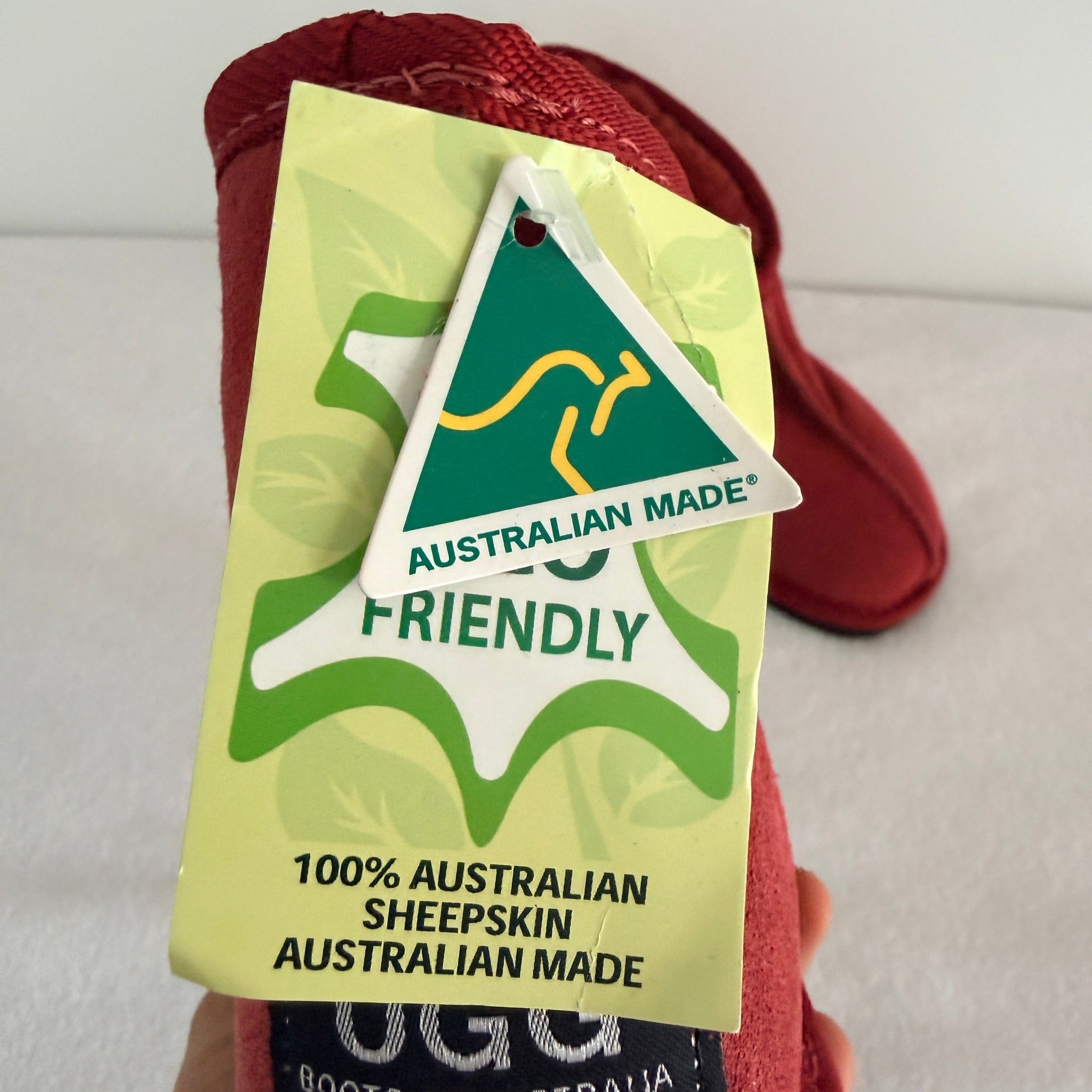 UGG Boots of Australia Ultra Mini Boots - Vibrant Red Genuine Sheepskin Size 4 AU - Image 6