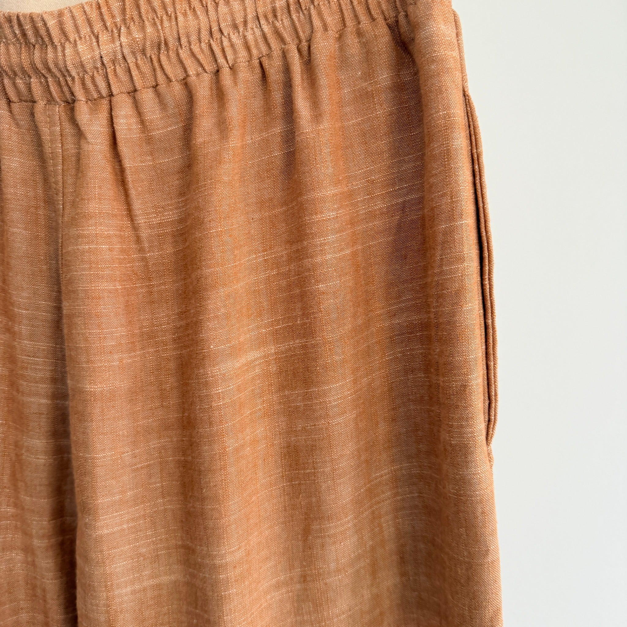 Vine Apparel Brown Cotton Linen Blend Drawstring Joggers Size 14 Casual - Image 14