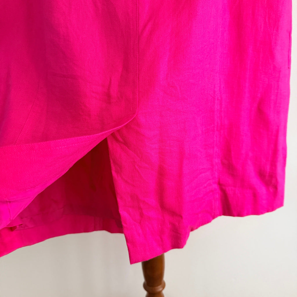Lauren Ralph Lauren Colourblock Linen Dress Navy Pink Size 10 - Image 8