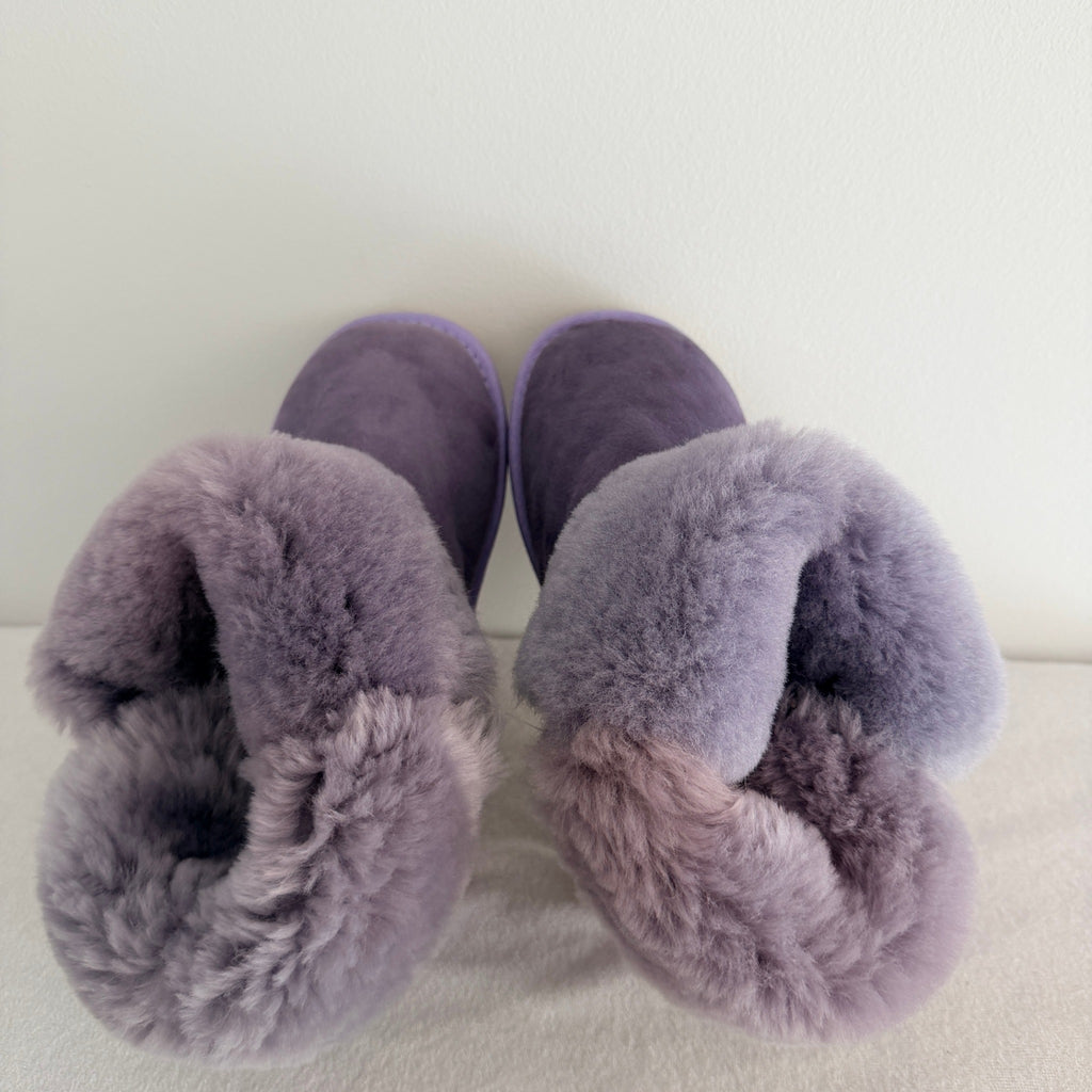 UGG Boots of Australia Sheepskin Button Boots - Vibrant Purple Suede Comfort Sz 4 - Image 13