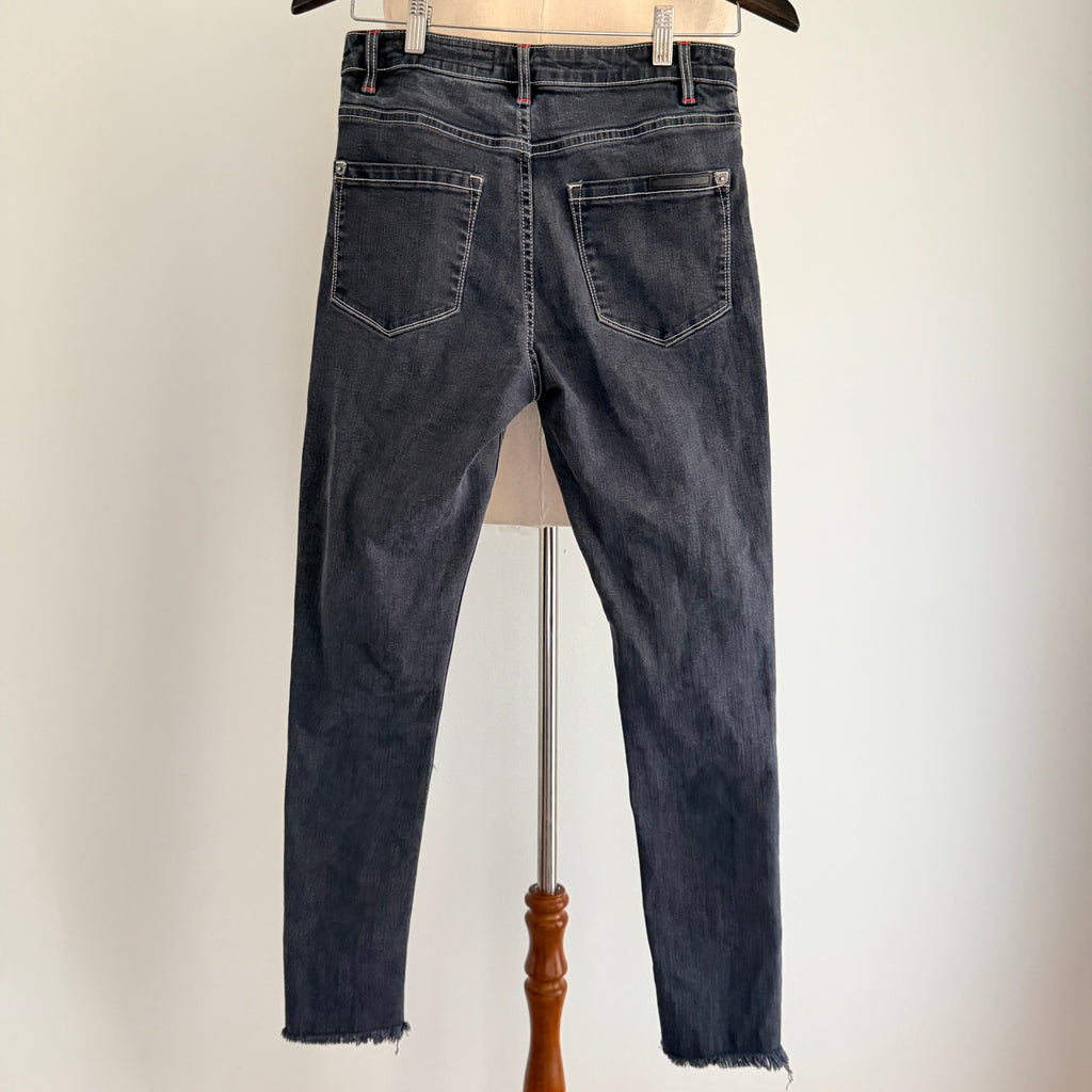 Sass & Bide Dark Wash Denim Jeans High-Rise Raw Hem Detail sz 27 - Image 13