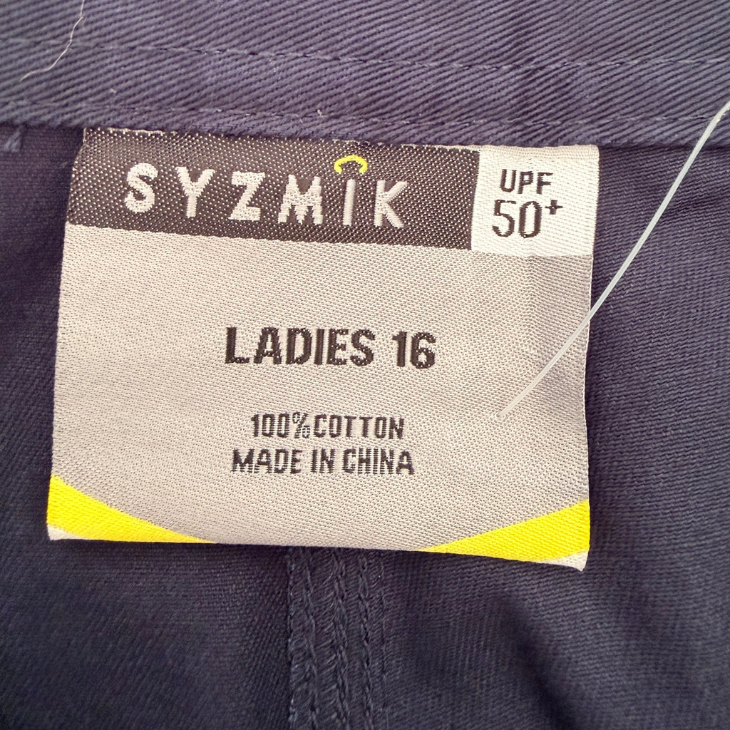 Syzmik Womens Navy Cotton Utility Cargo Pants Size 16 UPF50+ Workwear BNWT - Image 5