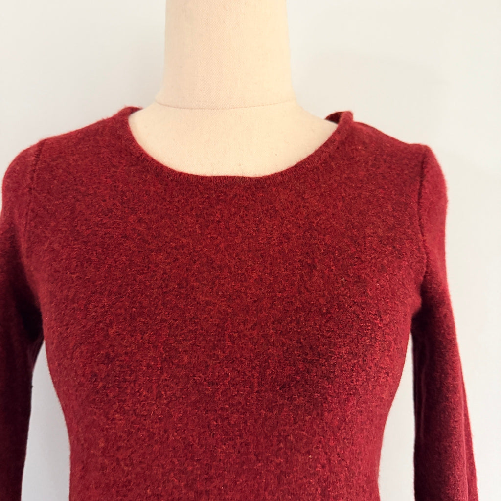 Elk The Label Womens Burgundy Merino Wool Blend Jumper Size M Crew Neck Casual - Image 3