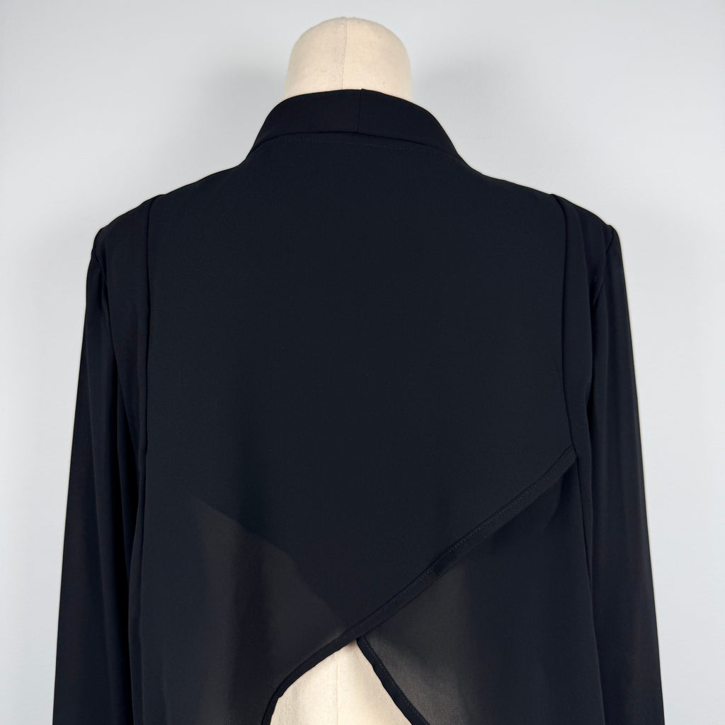 City Chic Black Polyester Chiffon Cardigan Size XS Waterfall Open Front Evening - Image 4