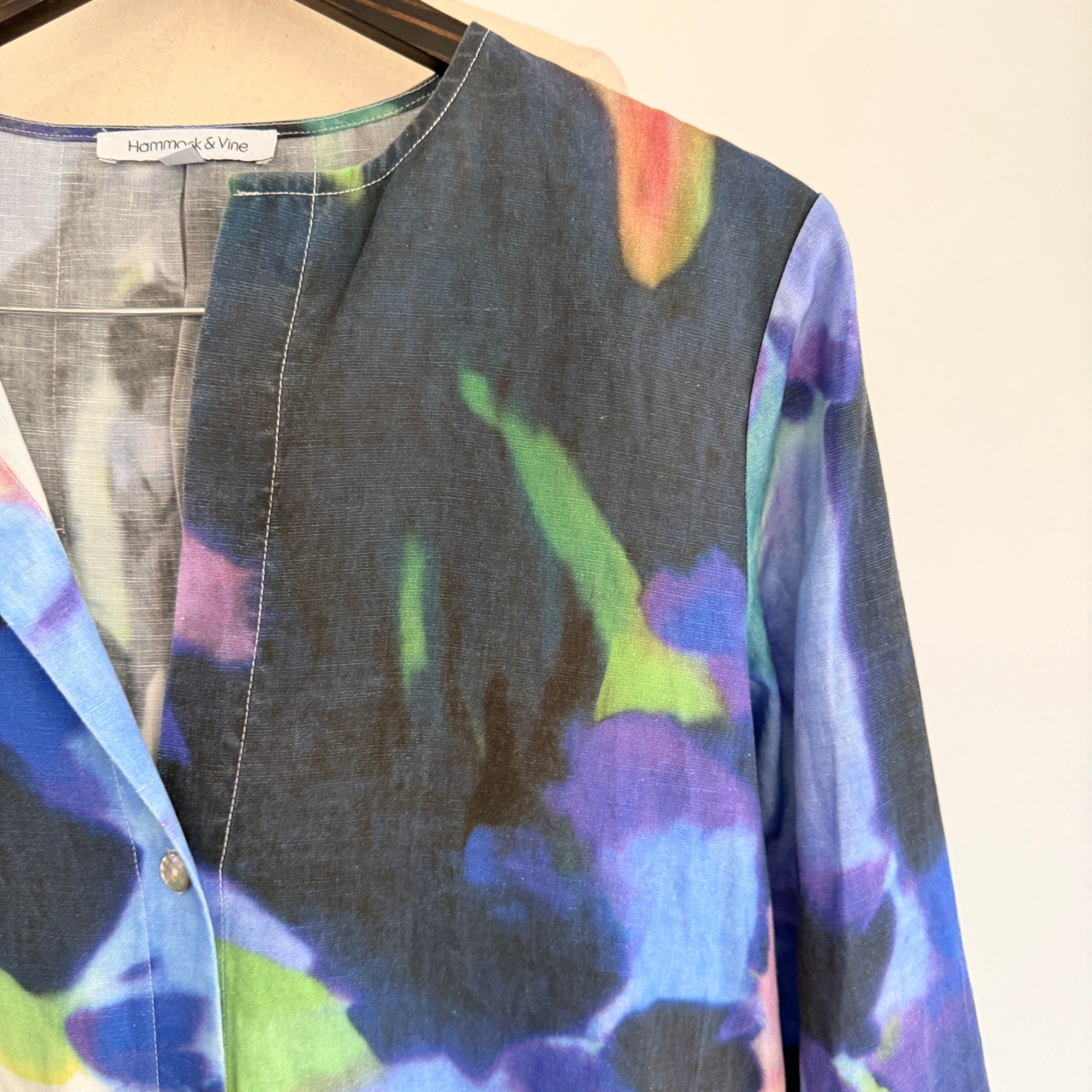 Hammock & Vine Multicolour Floral  Shirt Dress Sz 10 Boho Resort Wear - Image 10
