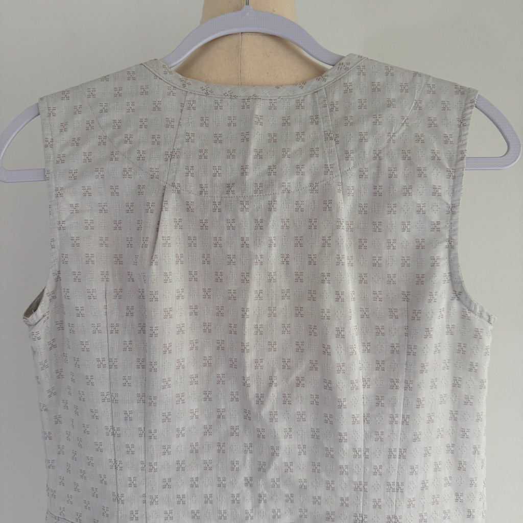 Kathmandu Grey Organic Cotton Sleeveless Button Dress Sz 12 Geometric Casual - Image 4