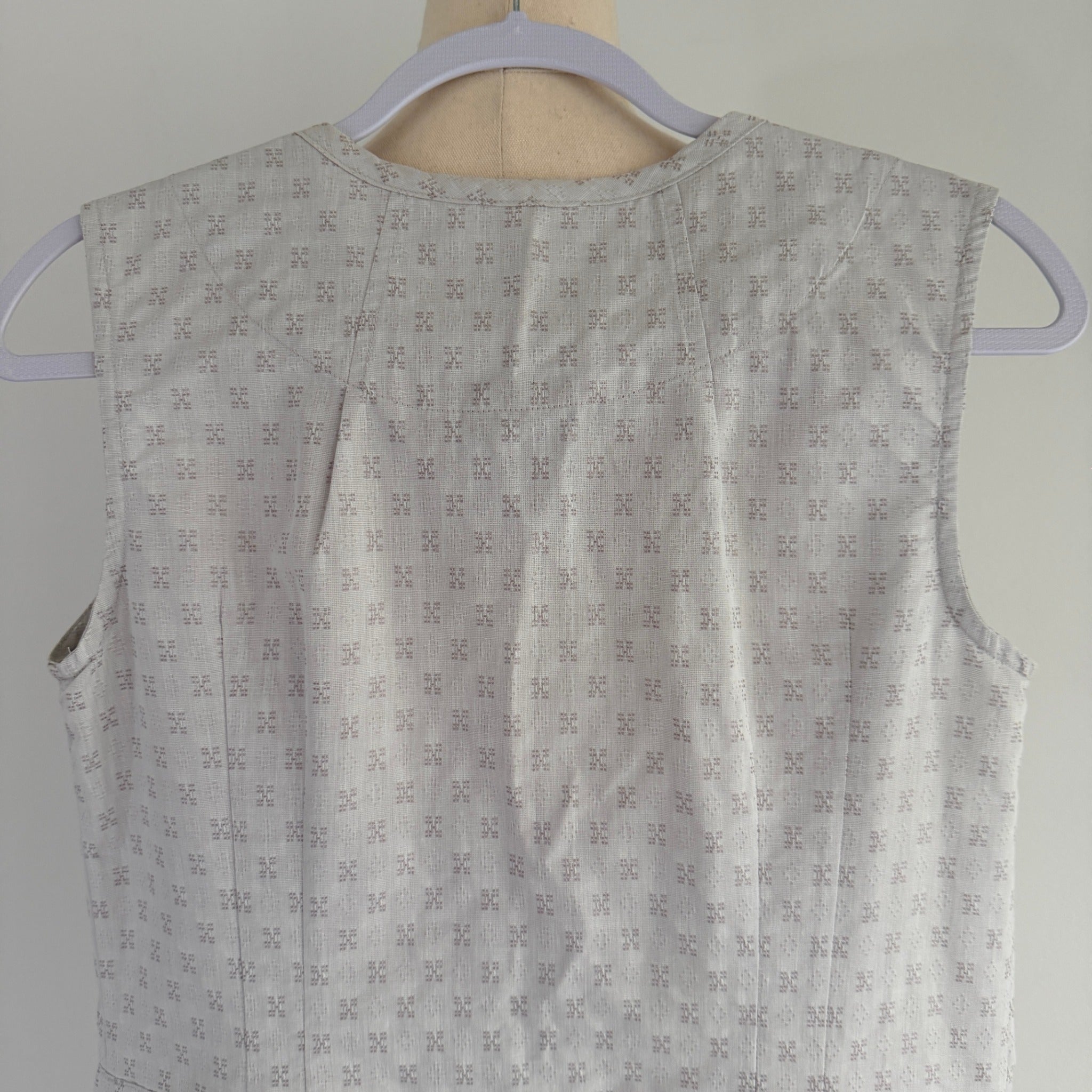 Kathmandu Grey Organic Cotton Sleeveless Button Dress Sz 12 Geometric Casual - Image 4