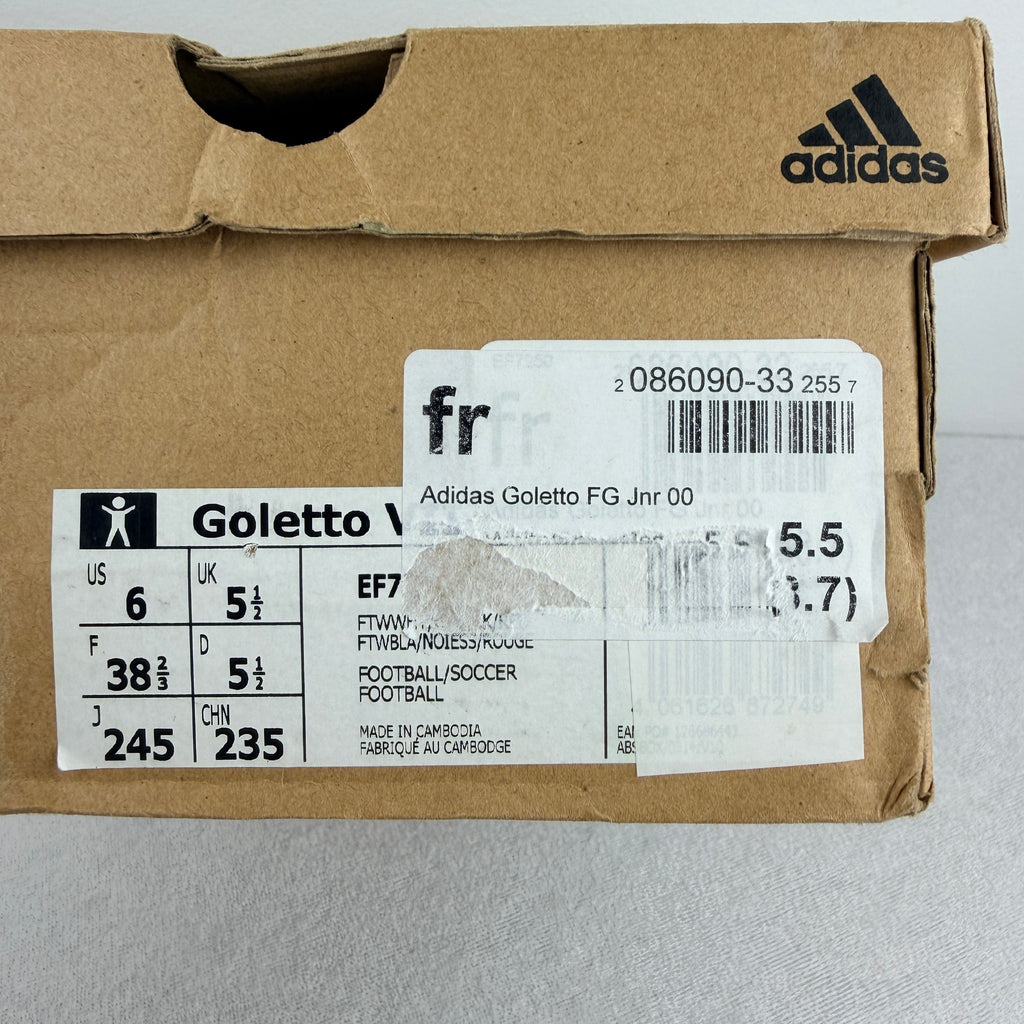 Adidas Goletto FG Junior Soccer Cleats - White/Black/Red Size US 6 - Image 13