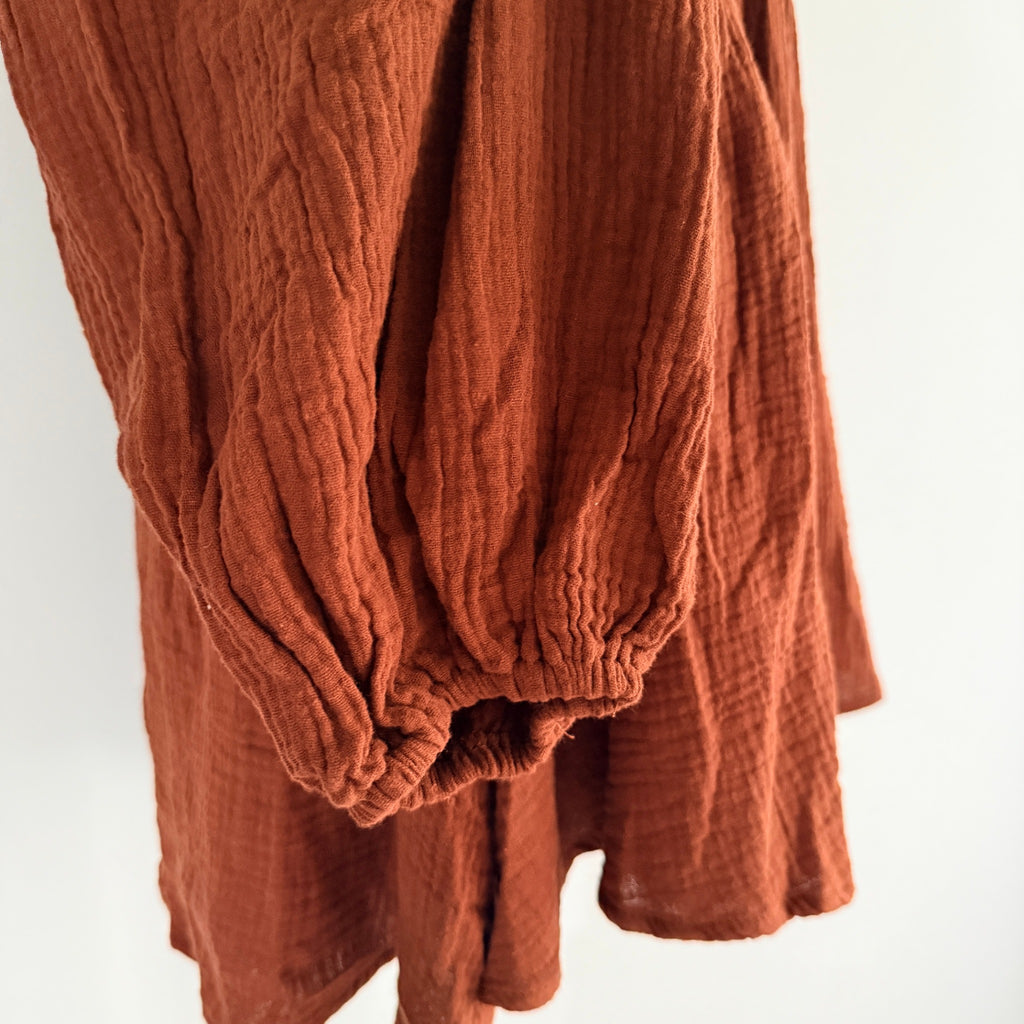 Princess Polly Rust Brown Cotton Gauze Long Sleeve Romper Size 6 Boho BNWT - Image 17