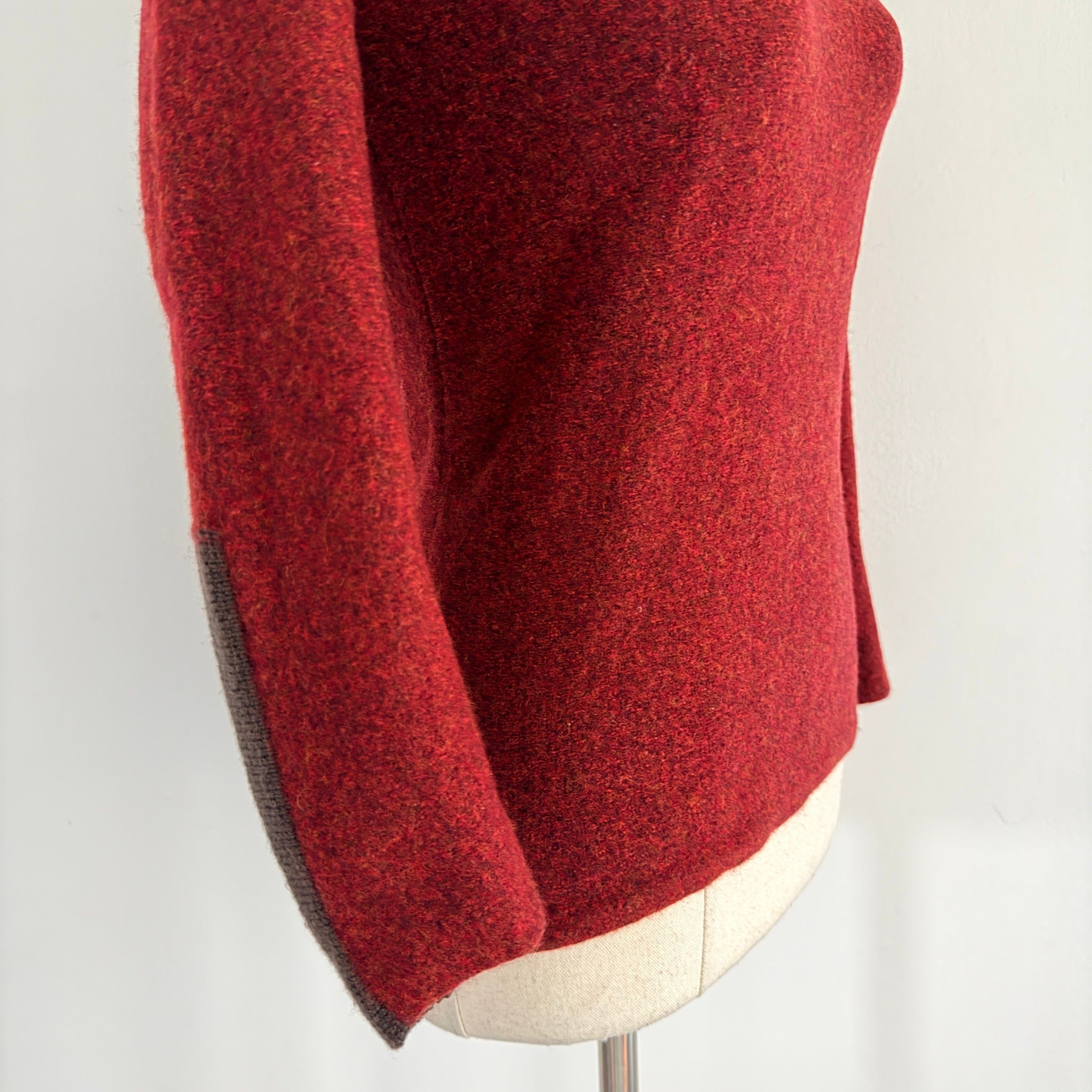 Elk The Label Womens Burgundy Merino Wool Blend Jumper Size M Crew Neck Casual - Image 14