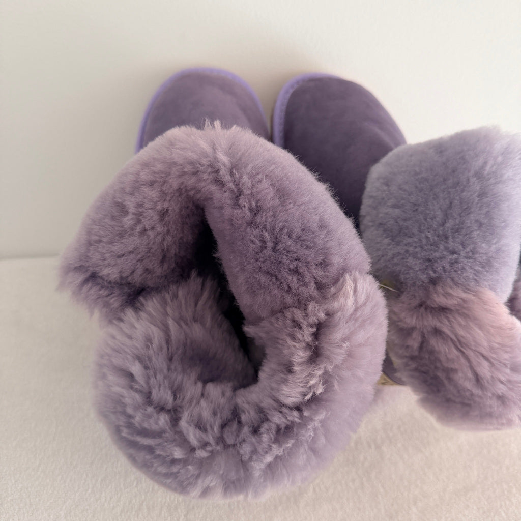 UGG Boots of Australia Sheepskin Button Boots - Vibrant Purple Suede Comfort Sz 4 - Image 14