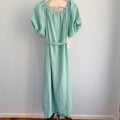 Amelius Mint Green Linen Midi Dress Size XL Puff Sleeve Tie Waist Resort - Image 1