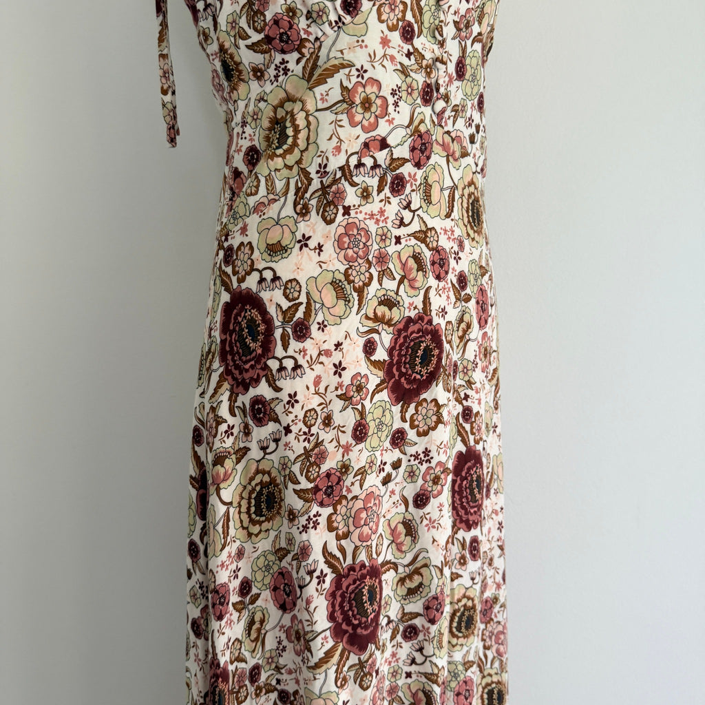 White Closet Womens Sz 8 Rayon Floral Maxi Dress Tie Shoulder Boho Summer - Image 19