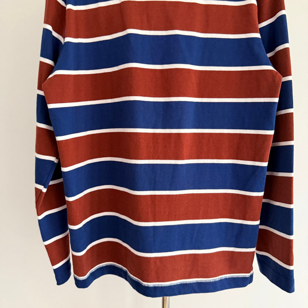 J.C. Lanyon Blue Red White Striped 100% Cotton Rugby Henley Shirt Size S Casual - Image 15